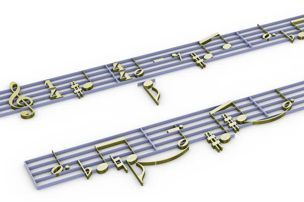 3D notacji muzycznej — Zdjęcie stockowe