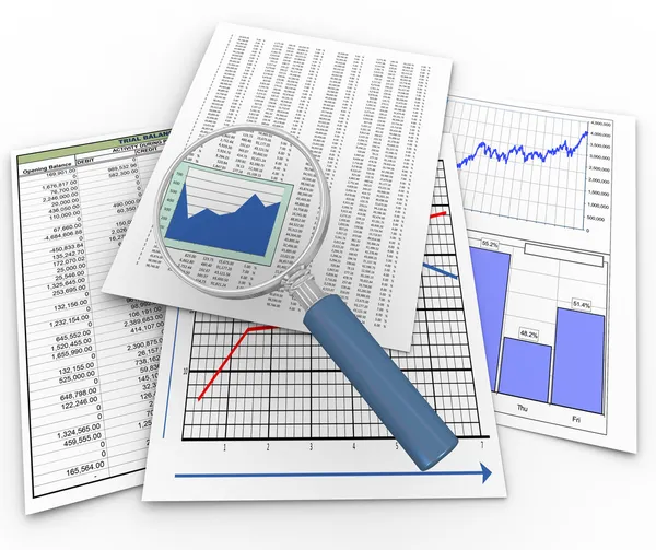 Ampliação dos documentos financeiros — Fotografia de Stock