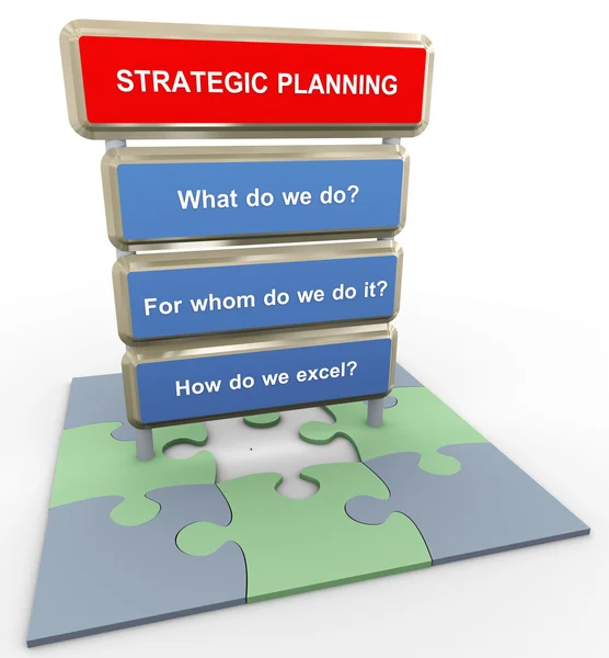 3D strategiska planering koncept — Stockfoto