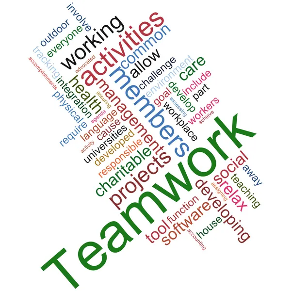 Teamwerk wordcloud — Stockfoto