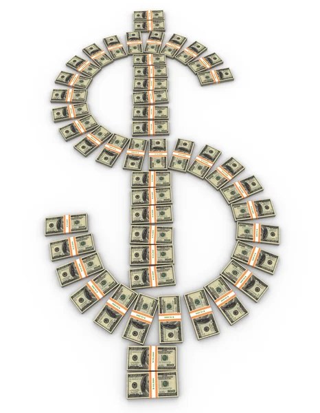 3D dolar simgesi — Stok fotoğraf