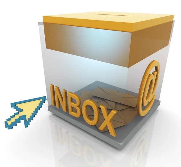 3d inbox and mouse pointer Royalty Free Stock Photos