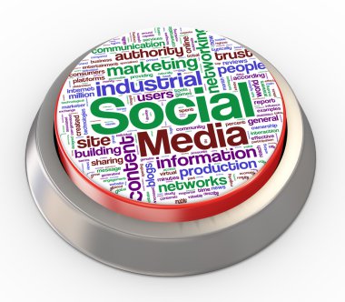 3d social media button clipart