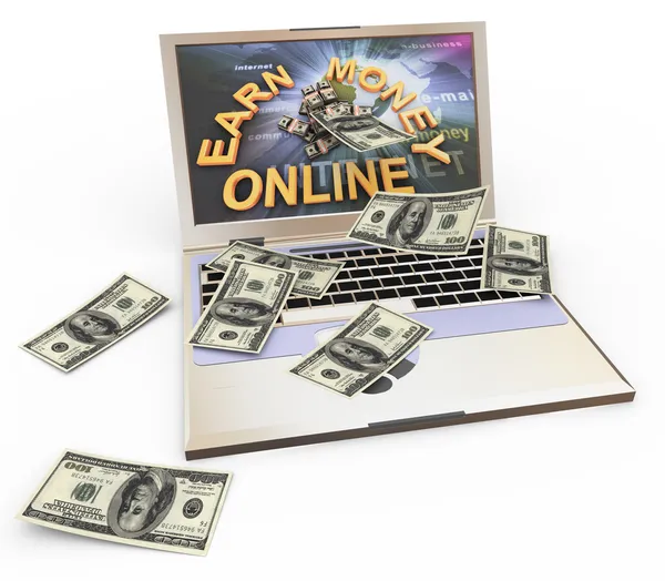 Begreppet att tjäna pengar online — Stockfoto