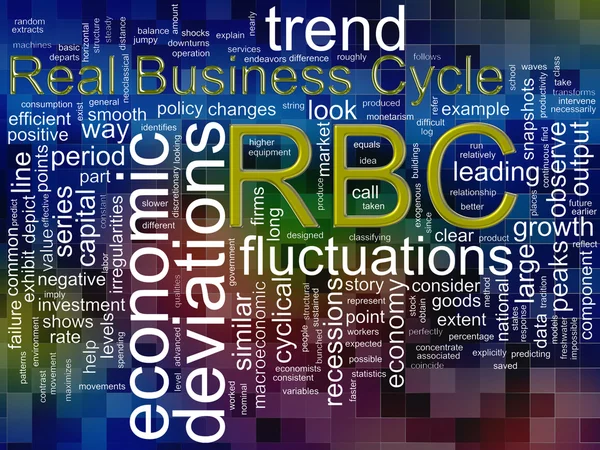 Wordcloud des rbc (realer Konjunkturzyklus)) — Stockfoto