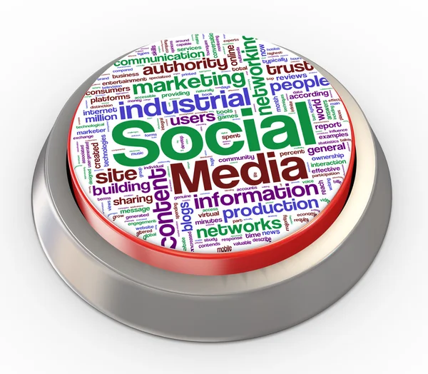 Przycisk 3D mediów społecznych — Zdjęcie stockowe