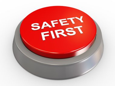 3d safety first button clipart