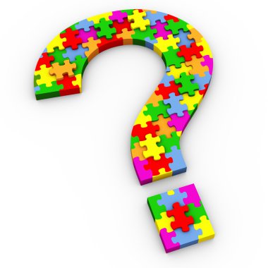 3d puzzle question mark clipart