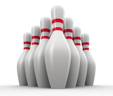 3d set of bowling skitties clipart