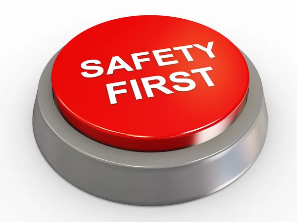 3d primer botón de seguridad —  Fotos de Stock