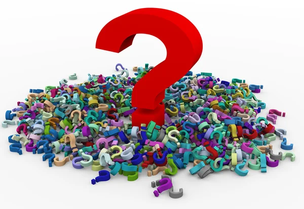 3d heap of question marks — Stock Photo, Image