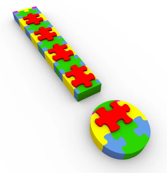 3D puzzle ünlem işareti — Stok fotoğraf
