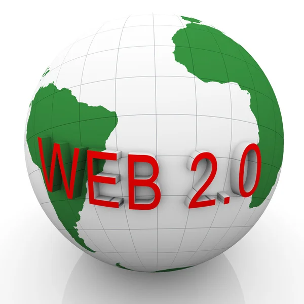 3d globo e web 2.0 — Fotografia de Stock