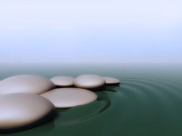 Pebbles na água — Fotografia de Stock