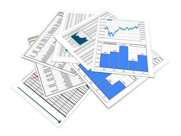 3D-financiële documenten — Stockfoto