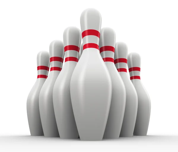 3d set of bowling skitties — Stock Photo, Image