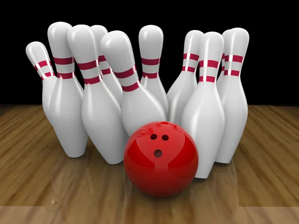 Frappe de balle de bowling — Photo