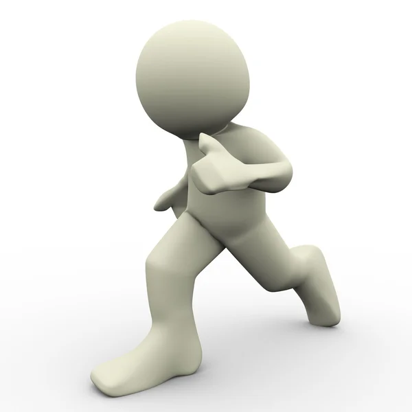 3D muž běží — Stock fotografie