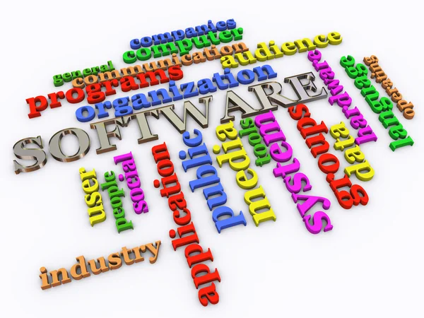 3D software wordcloud Immagini Stock Royalty Free