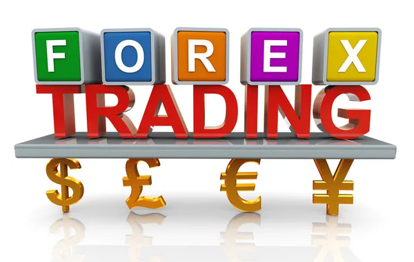 Trading forex 3D Foto Stock Royalty Free