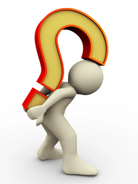 Man and question mark Stock Photo