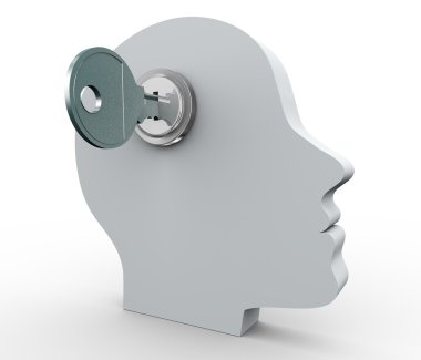 Human head and key clipart