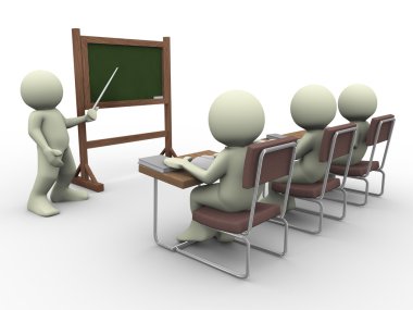 Teacher and students clipart