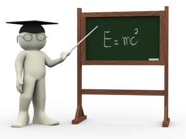 3d teacher and einsteins theory clipart