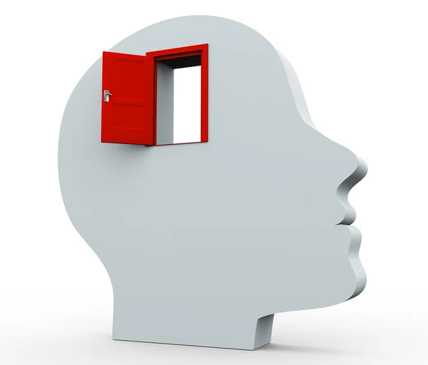 3D głowy i otwartych drzwi — Zdjęcie stockowe