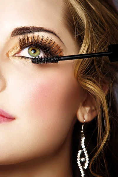 Woman with long eyelashes and mascara Stock Picture