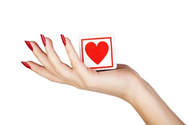 Woman's hand with heart clipart