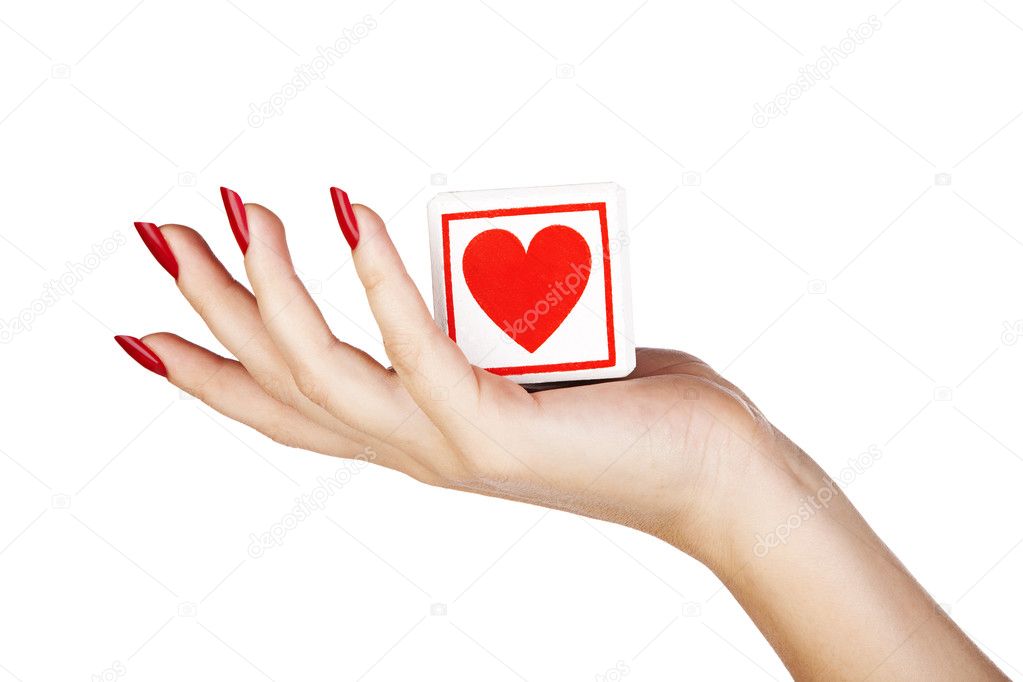 Woman's hand with heart