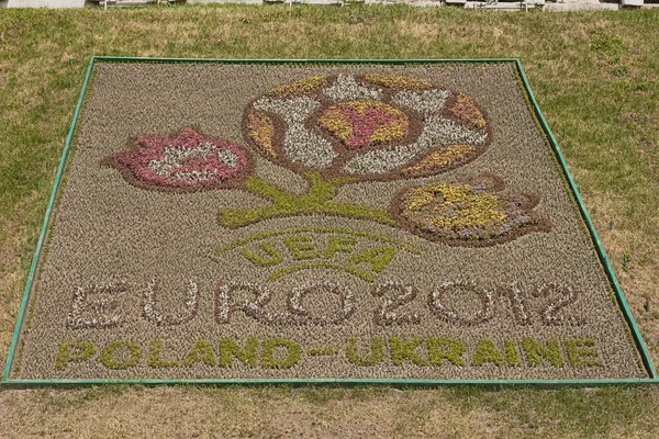 Florero con los símbolos de Euro 2012 — Foto de Stock