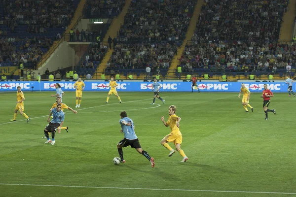Football match Ukraine vs Uruguay — Stock Photo, Image
