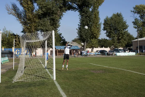 Goalkeeper warming up before the match — Stock Photo, Image