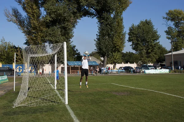 Goalkeeper warming up before the match — Stock Photo, Image