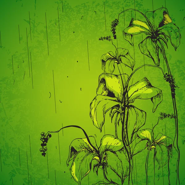 Grungy retro bloem — Stockvector