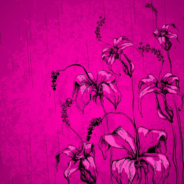 Цветок Гри Ретро — стоковый вектор