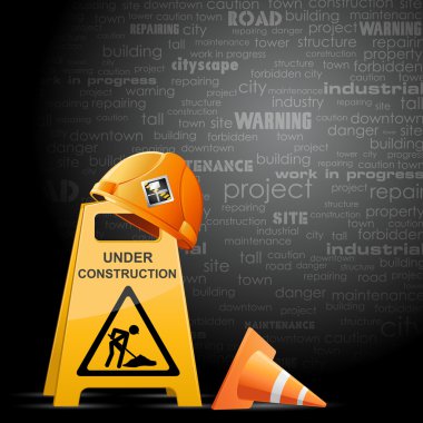 Harhat and Under Construction Board clipart