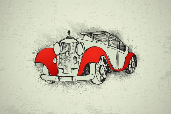 Винтажный автомобиль на фоне Grungy — стоковый вектор