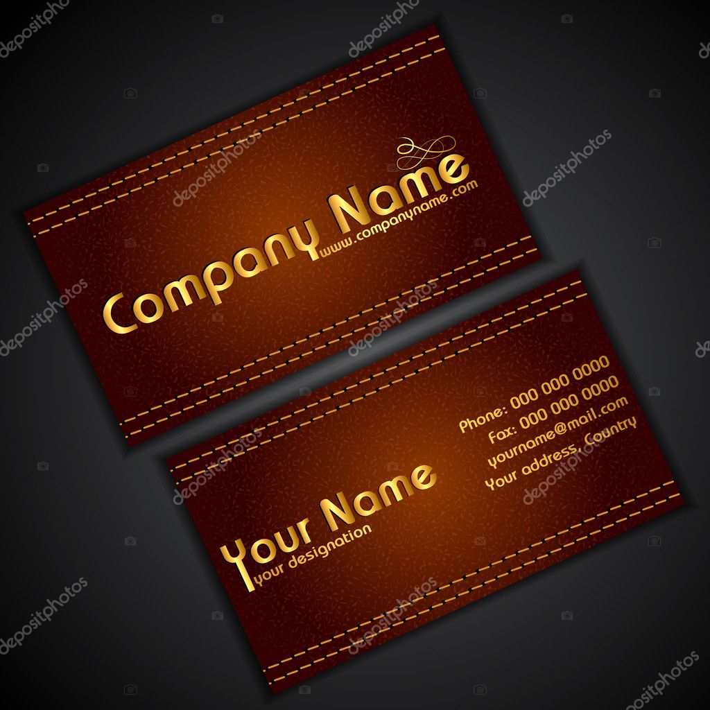 Leather Business Card Stock Vector by ©vectomart 10226192