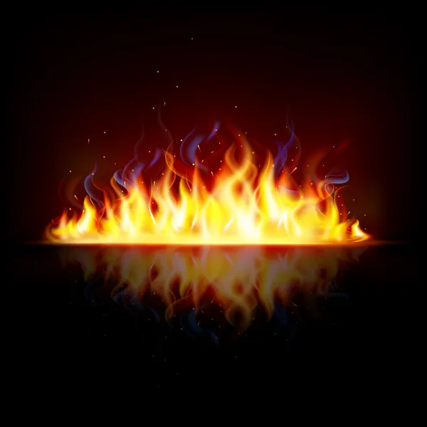 Flamme de feu éclatante — Image vectorielle