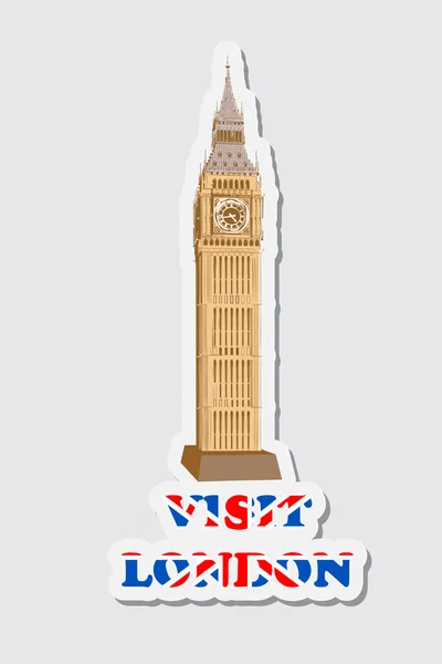 Bezoek Londen sticker — Stockvector