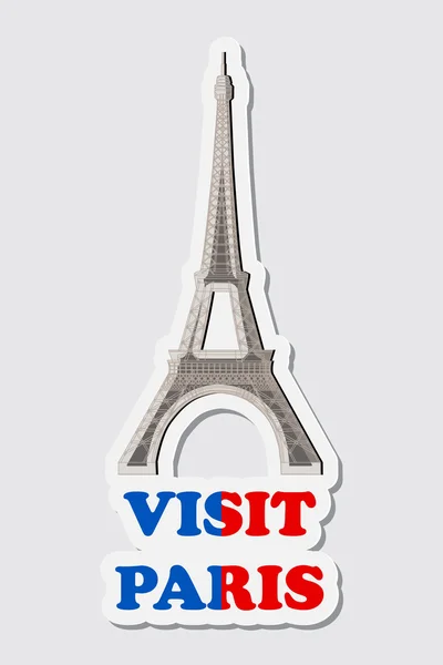 Visita París etiqueta engomada — Vector de stock