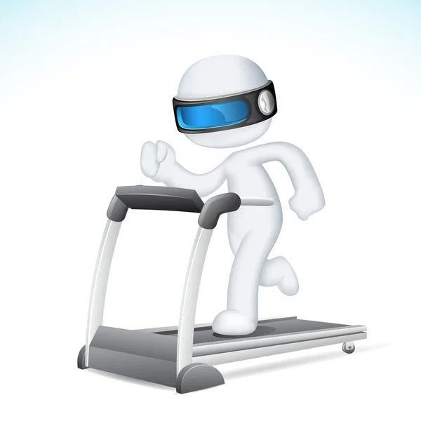 3d Man in vector running on Treadmill — Stock Vector