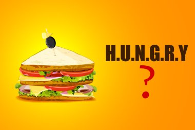 Yummy Sandwich in Hugry Background clipart