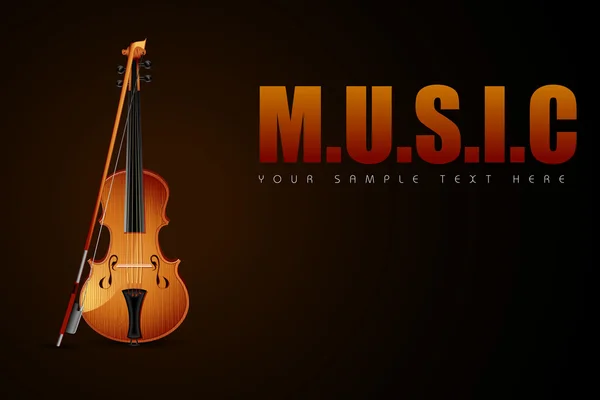 Violino su sfondo musicale — Vettoriale Stock