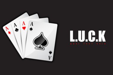 Luck card with four Aces clipart