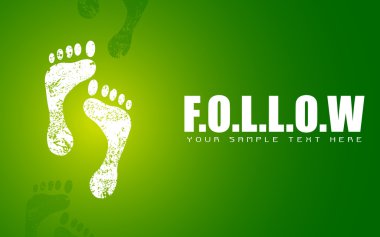 Footprint on Follow Concept clipart