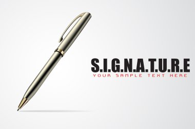 Pen on Signature Background clipart